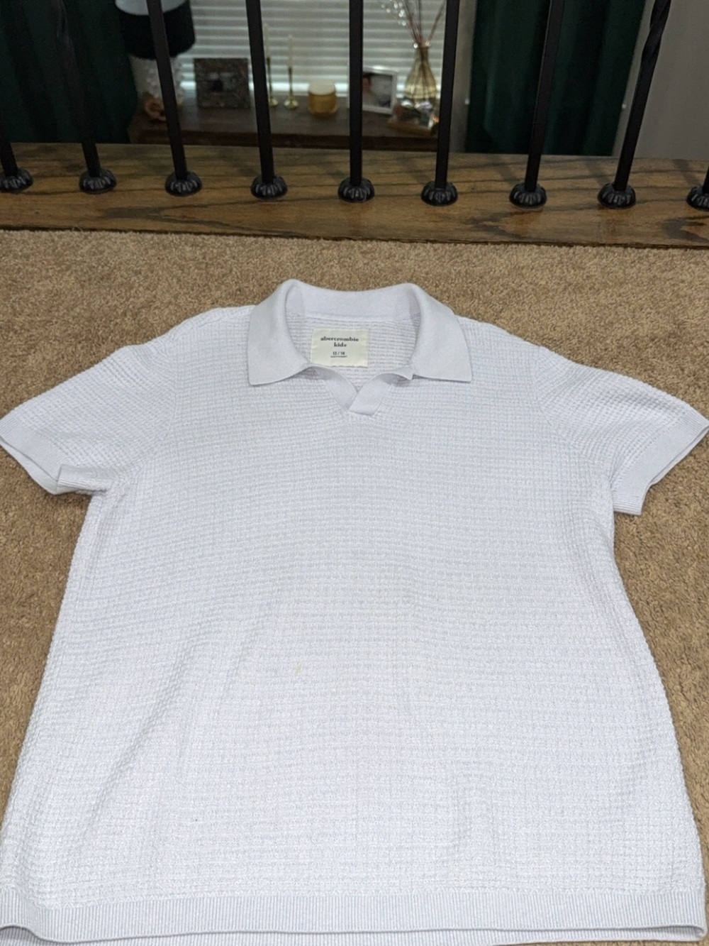 Abercrombie & Fitch Boys light blue  Textured Polo Shirt